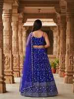 Thumbnail for Lehenga Mart Designer Indian Wedding Lehenga Choli-Blue - Distacart