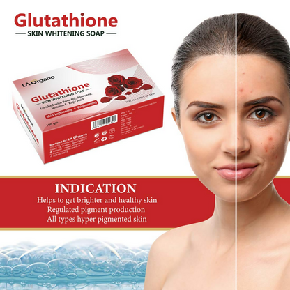 LA Organo Glutathione Rose Skin Lightening & Brightening Soap - Distacart