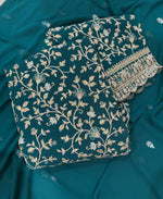 Thumbnail for KC Teal Blue Straight Suit For Women Georgette Fabric - Dista
