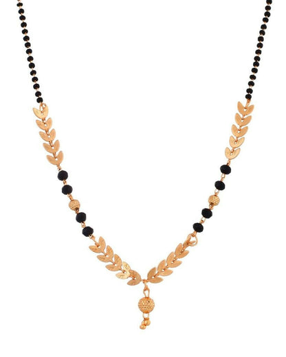 VOJ Gold Plated Leaf Design Beaded Chain Mangalsutra - Distacart