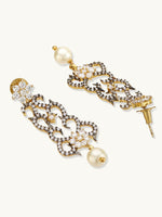 Thumbnail for Nuyug 22K Gold-Plated Cubic Zirconia Studded & Pearl Beaded Necklace Set