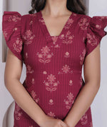 Thumbnail for Miravan Women Empire Waist Maroon Mini Length Dress - Dista