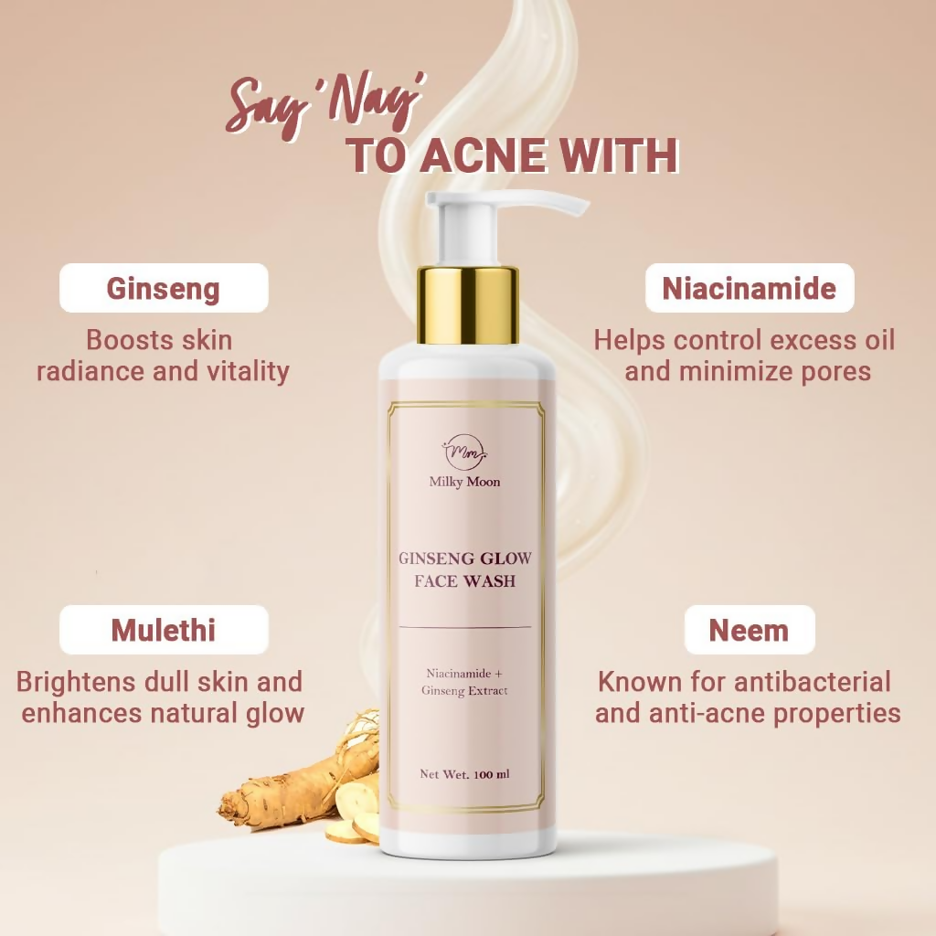 Milky Moon Ginseng Glow Face Wash With Niacinamide - Dista