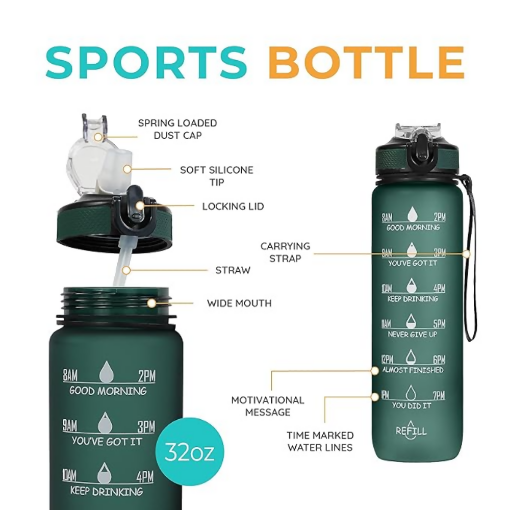 SOLARA Unbreakable Water Bottle - Hunter Green - Dista