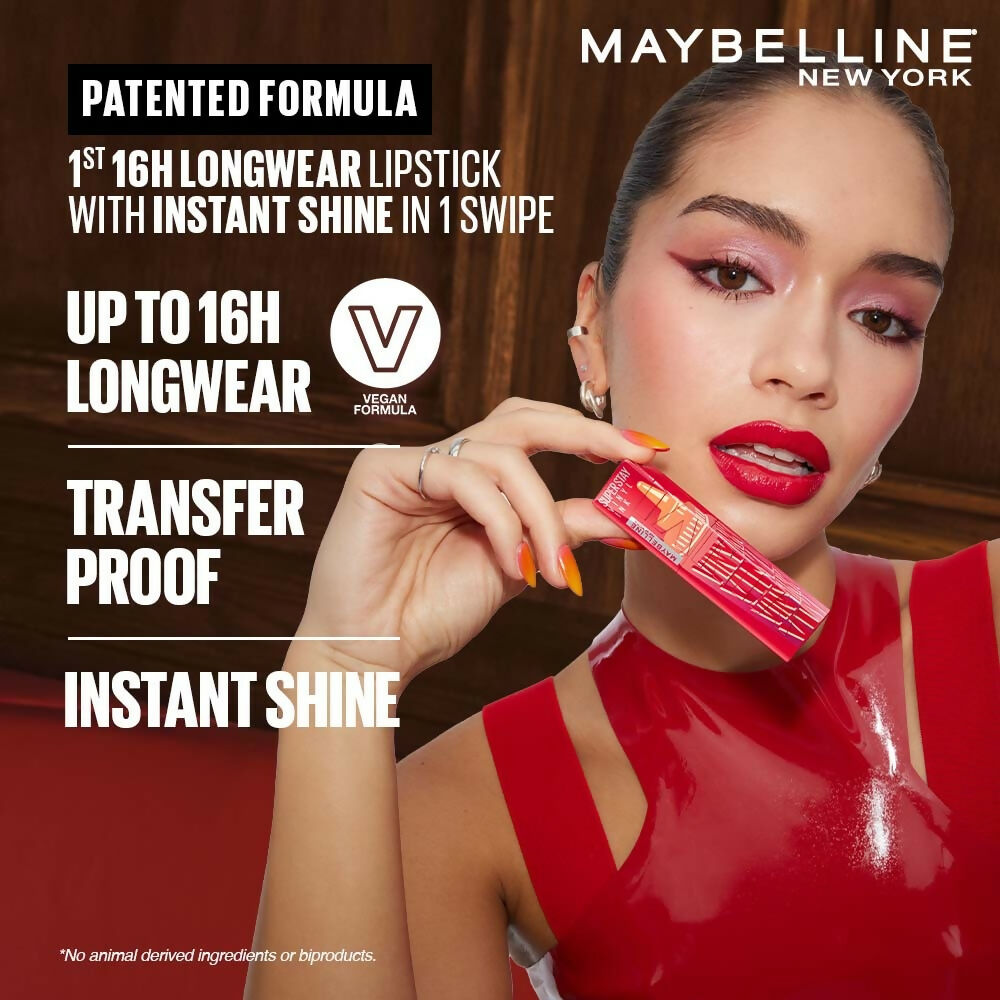 Maybelline New York Super Stay Vinyl Ink Liquid Lipstick, Instant Shine Lasts Up To 16H - Pomodoro Sauce - Distacart