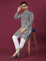 Thumbnail for Anaita Navy Chikankari Work Viscose Rayon Straight Kurta - Distacart