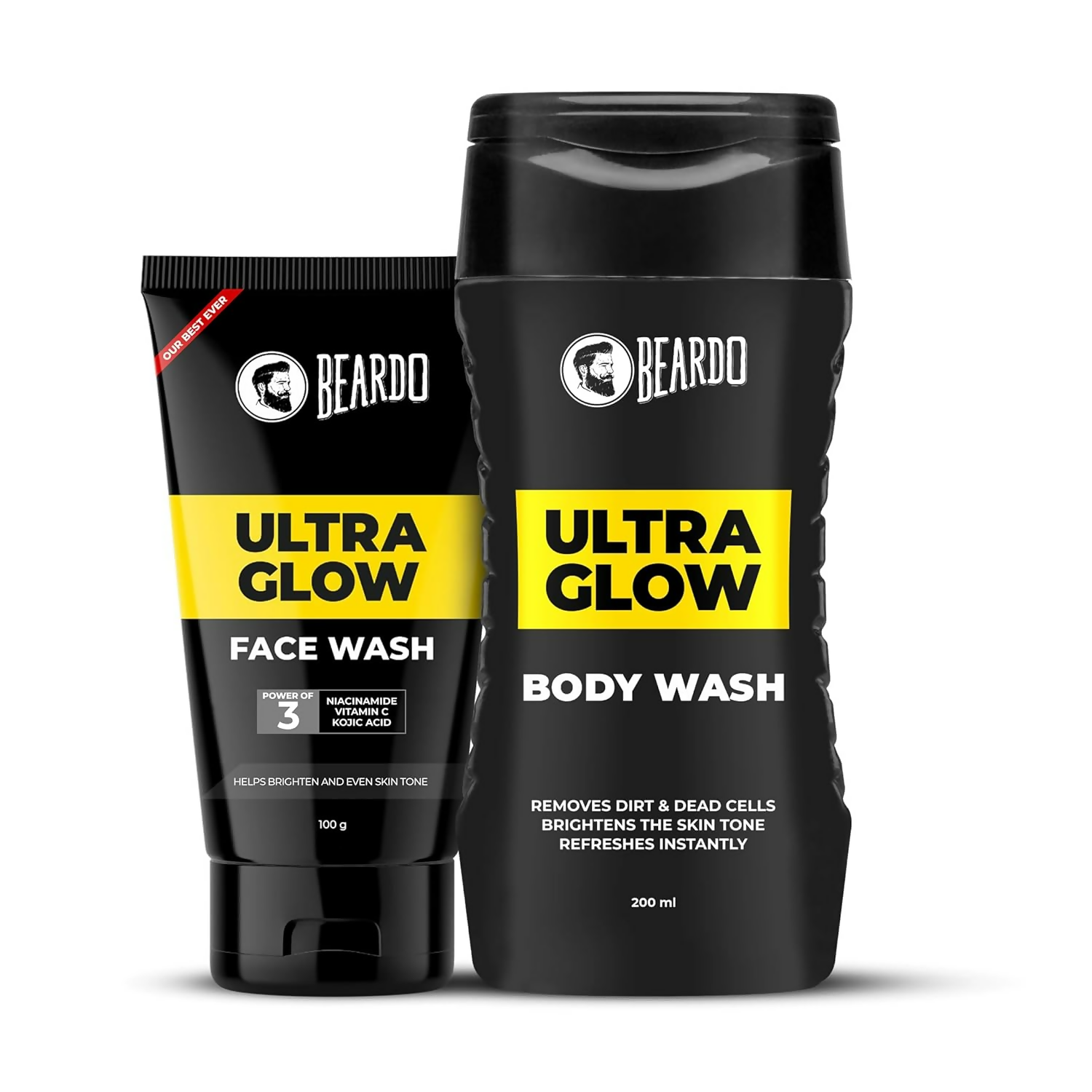 Beardo Ultra Glow Bodywash & Facewash Duo Kit Hydrated and Refreshing Skin - Distacart