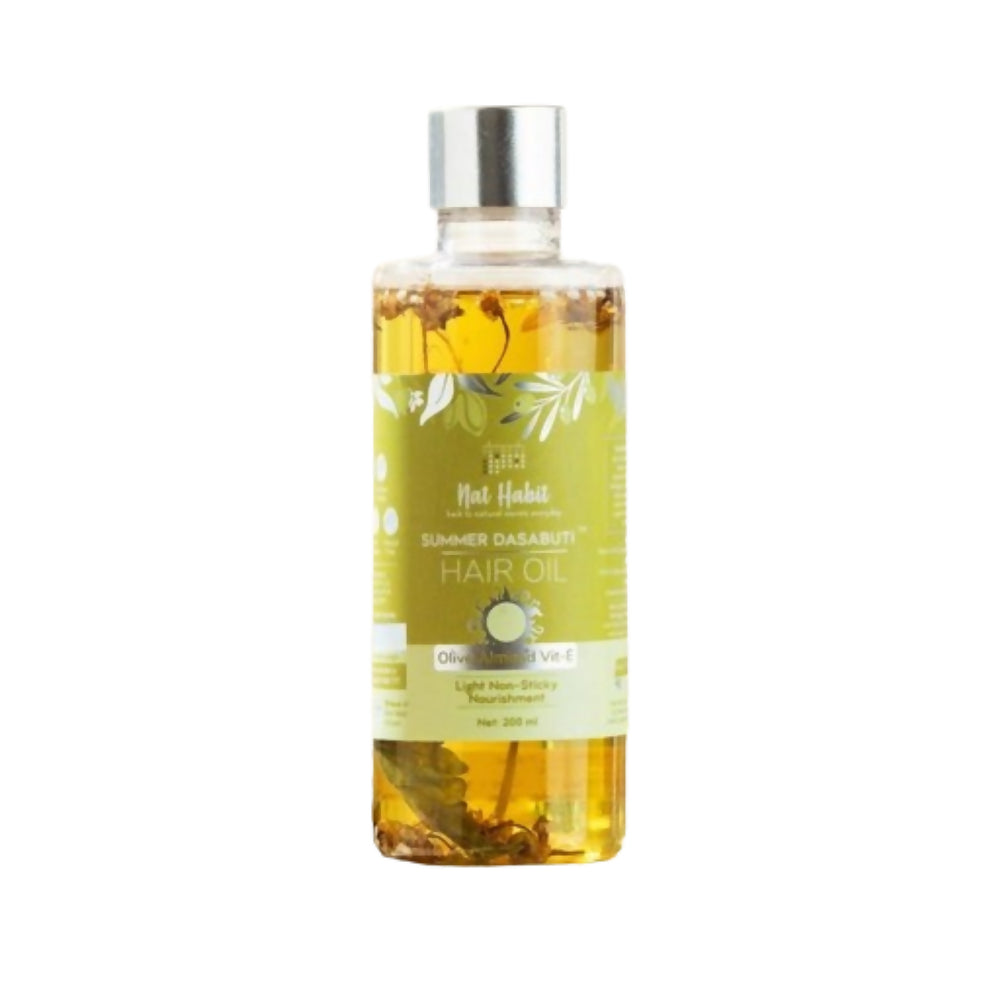 Nat Habit Olive Almond Vit-E Summer Hair Oil - Distacart