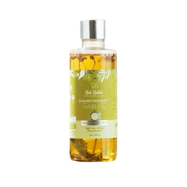 Nat Habit Olive Almond Vit-E Summer Hair Oil - Distacart