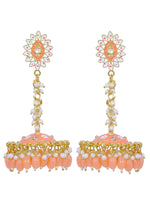 Thumbnail for Stylish Partywear Orange Meenakari Jhumki Earrings for Womens by House of Ree - Distacart