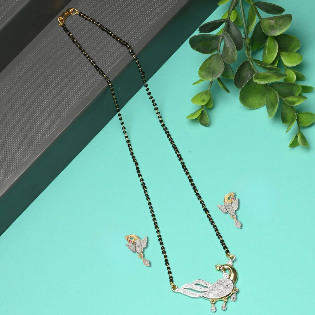 AanyaCentric Gold Plated Mangalsutra with Pendant, 2 Pair Earrings - Distacart