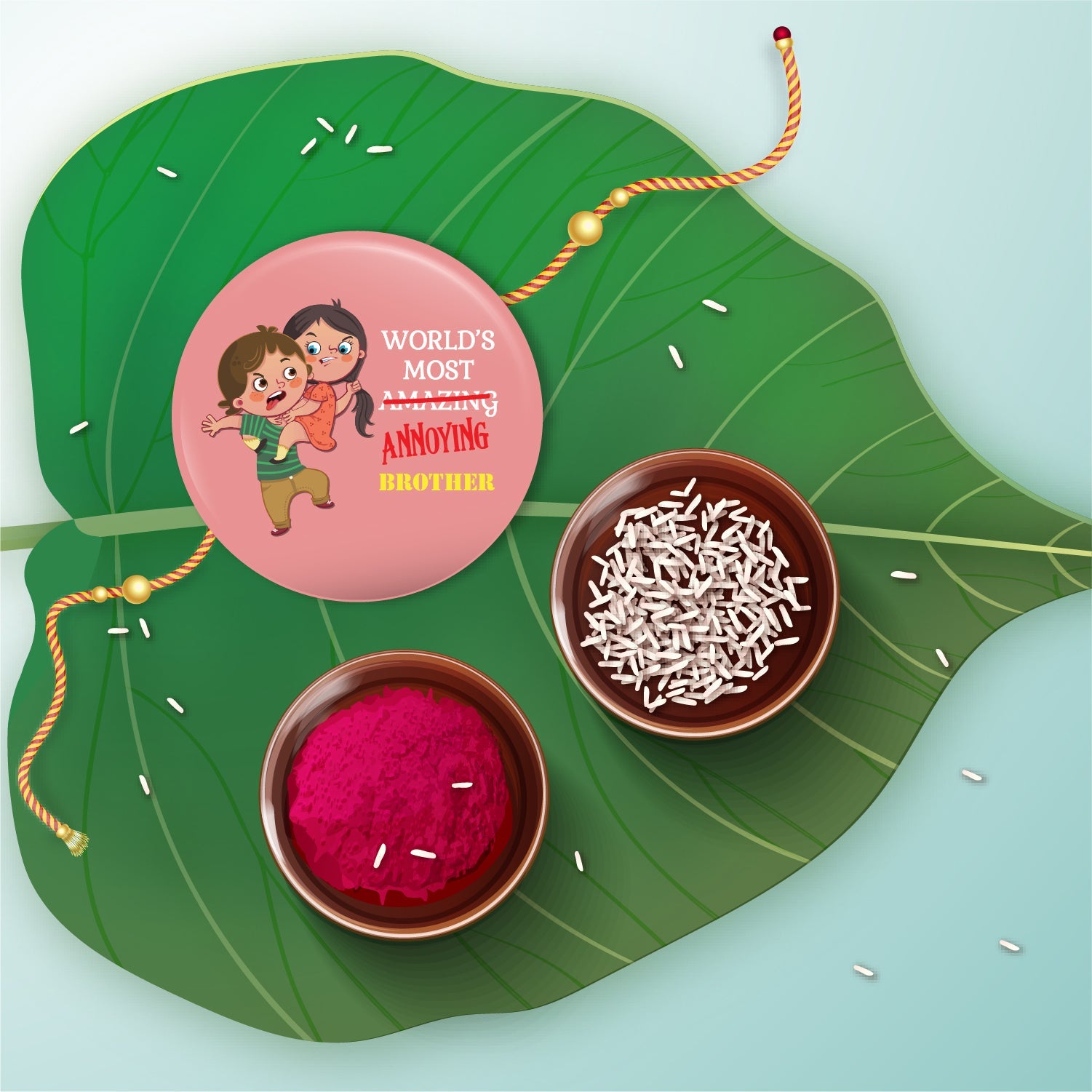 Indianvibez Annoying Brother Metal Rakhi with Fridge Magnet - Kids Rakhi