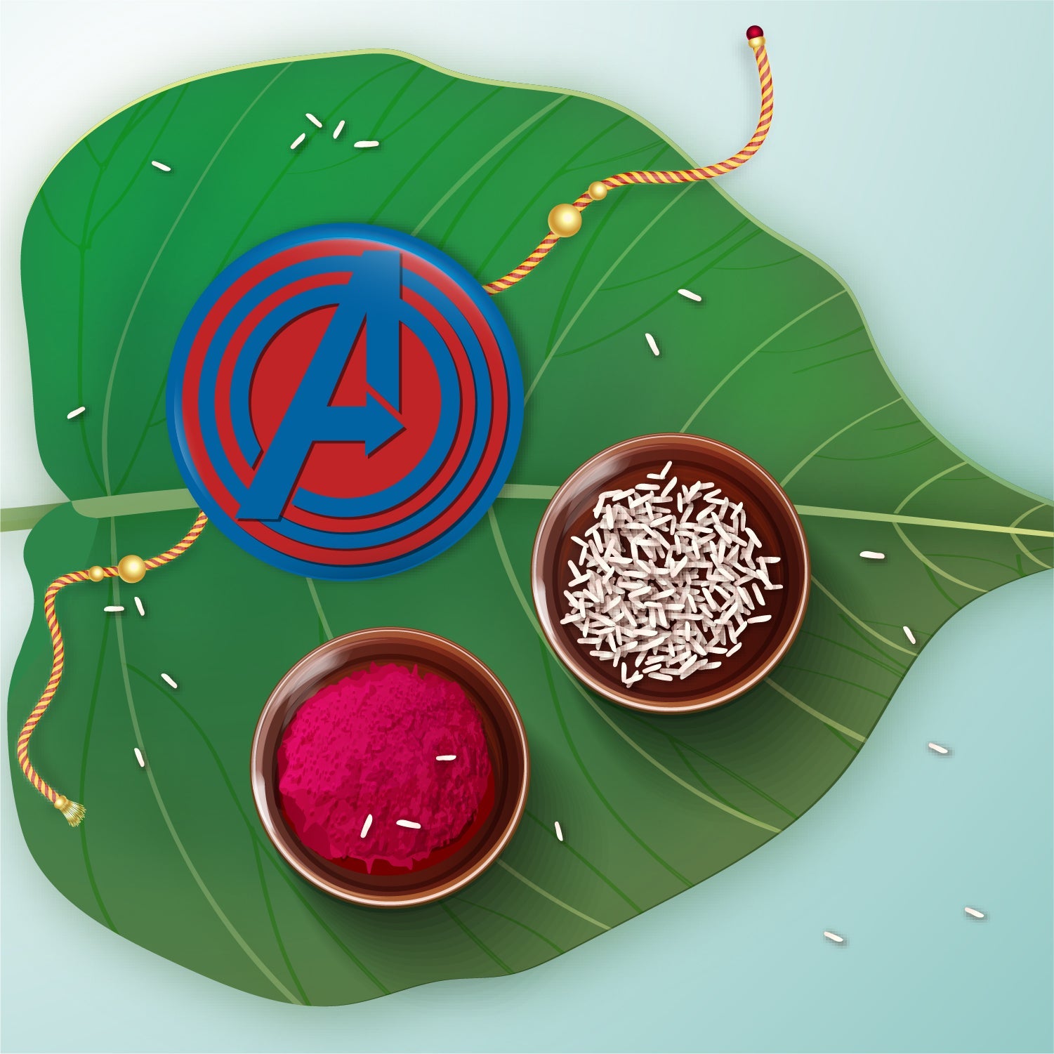 Indianvibez Avengers Metal Rakhi with Fridge Magnet - Kids Rakhi