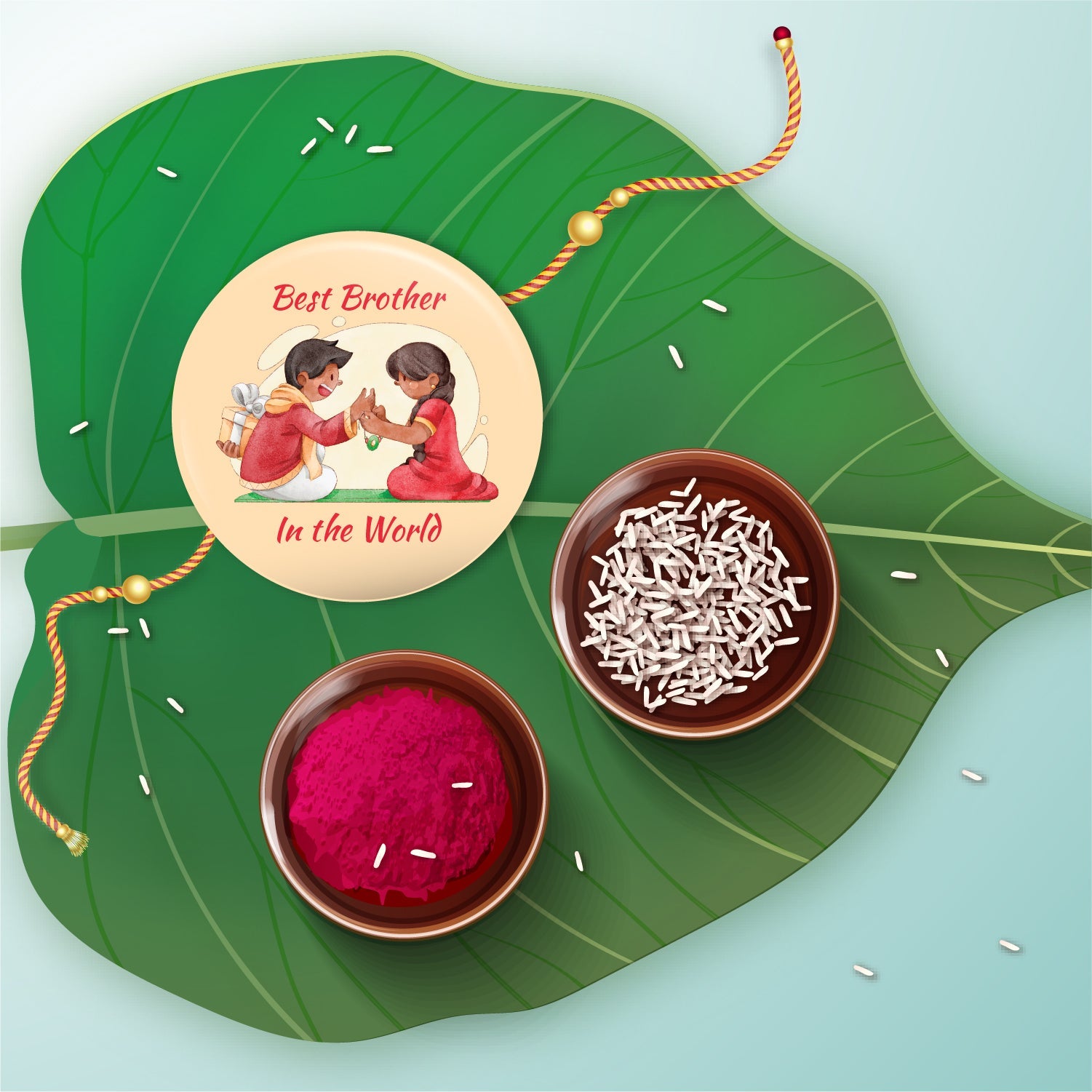 Indianvibez Best Brother in the World Metal Rakhi with Fridge Magnet - Kids Rakhi