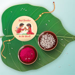Thumbnail for Indianvibez Best Brother in the World Metal Rakhi with Fridge Magnet - Kids Rakhi