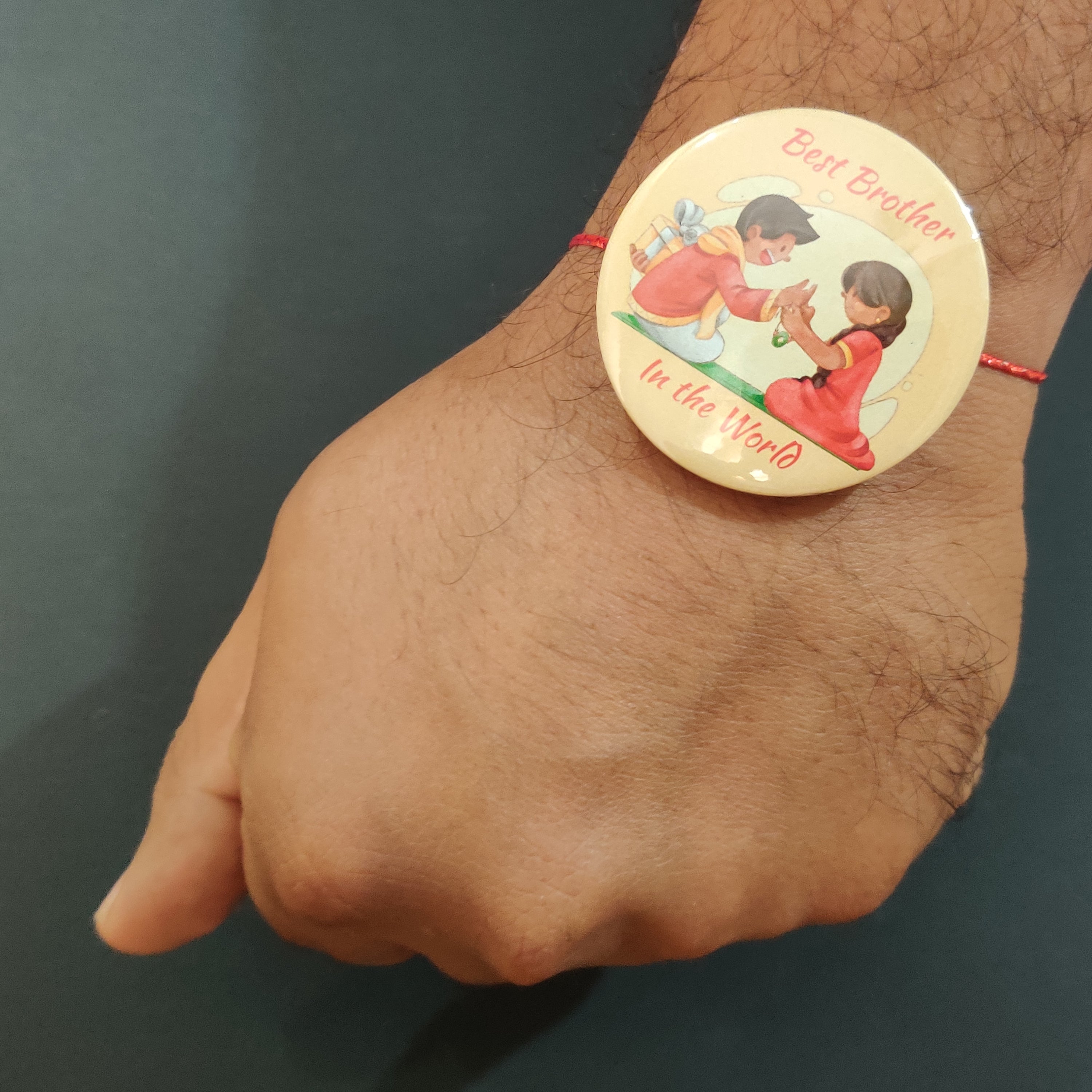 Indianvibez Best Brother in the World Metal Rakhi with Fridge Magnet - Kids Rakhi