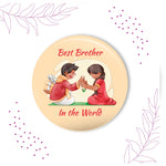 Thumbnail for Indianvibez Best Brother in the World Metal Rakhi with Fridge Magnet - Kids Rakhi