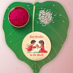 Thumbnail for Indianvibez Best Brother in the World Metal Rakhi with Fridge Magnet - Kids Rakhi