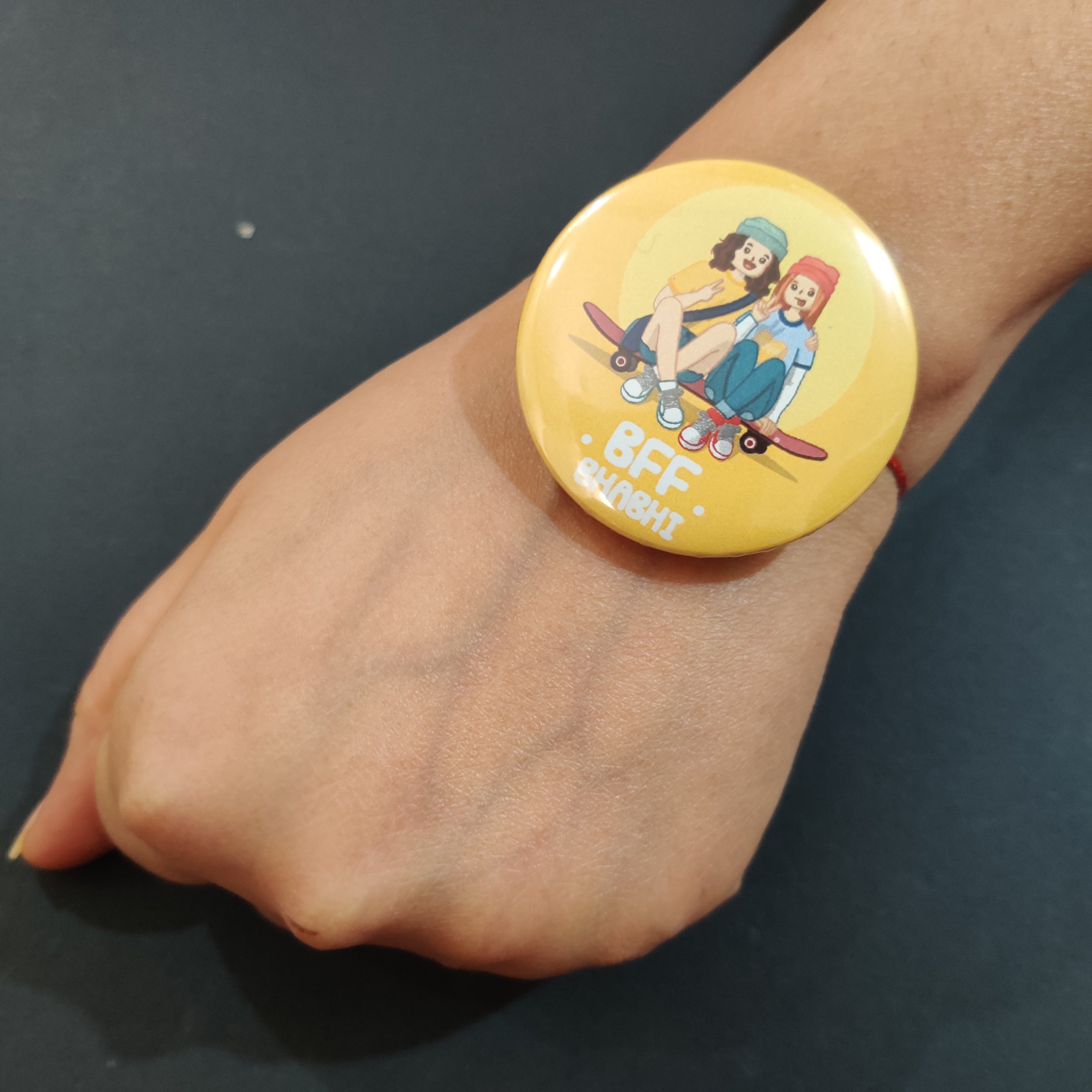 Indianvibez Bff Bhabhi Metal Rakhi/Lumba with Fridge Magnet - Kids Rakhi