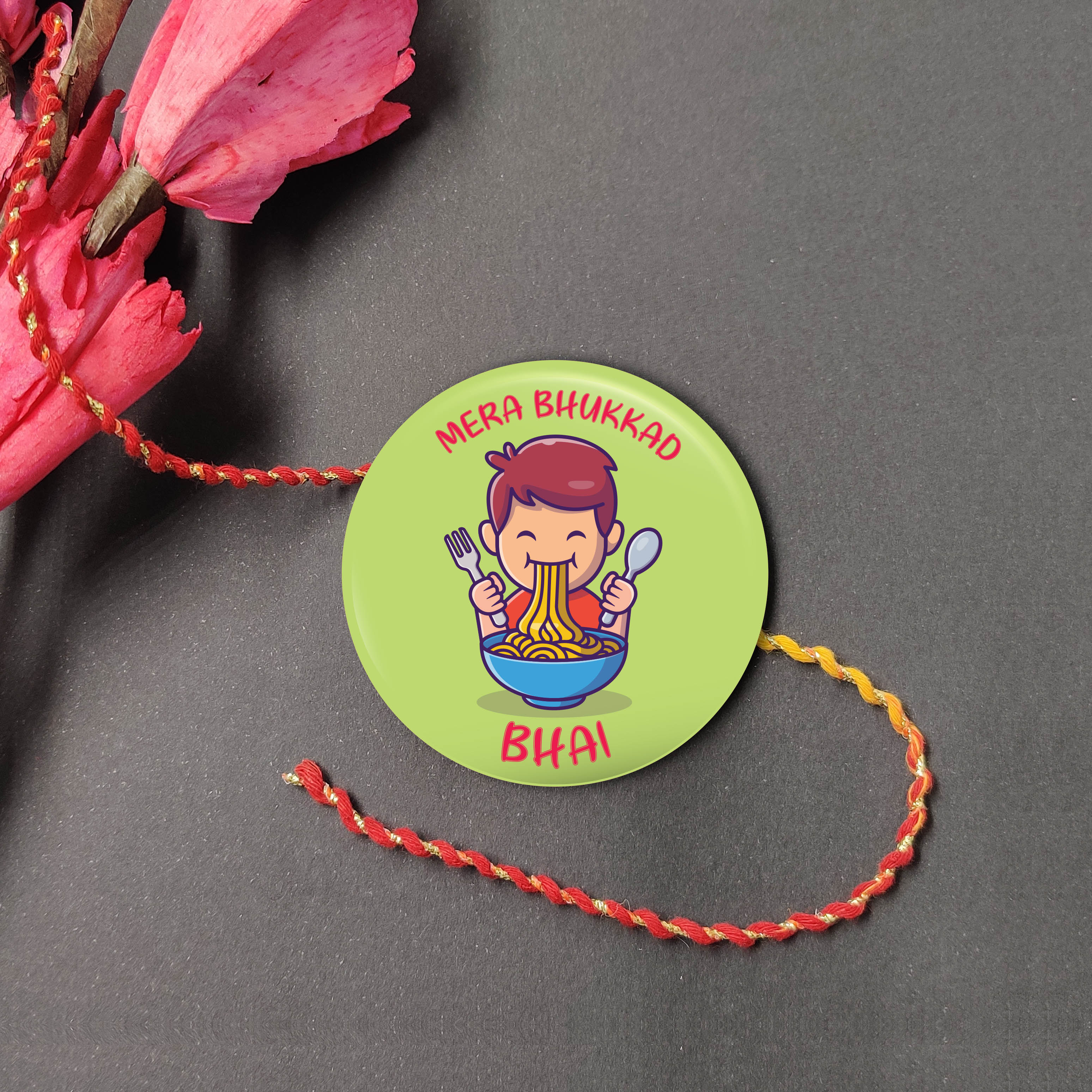 Indianvibez Bhukkad Bhai Metal Rakhi with Fridge Magnet - Kids Rakhi