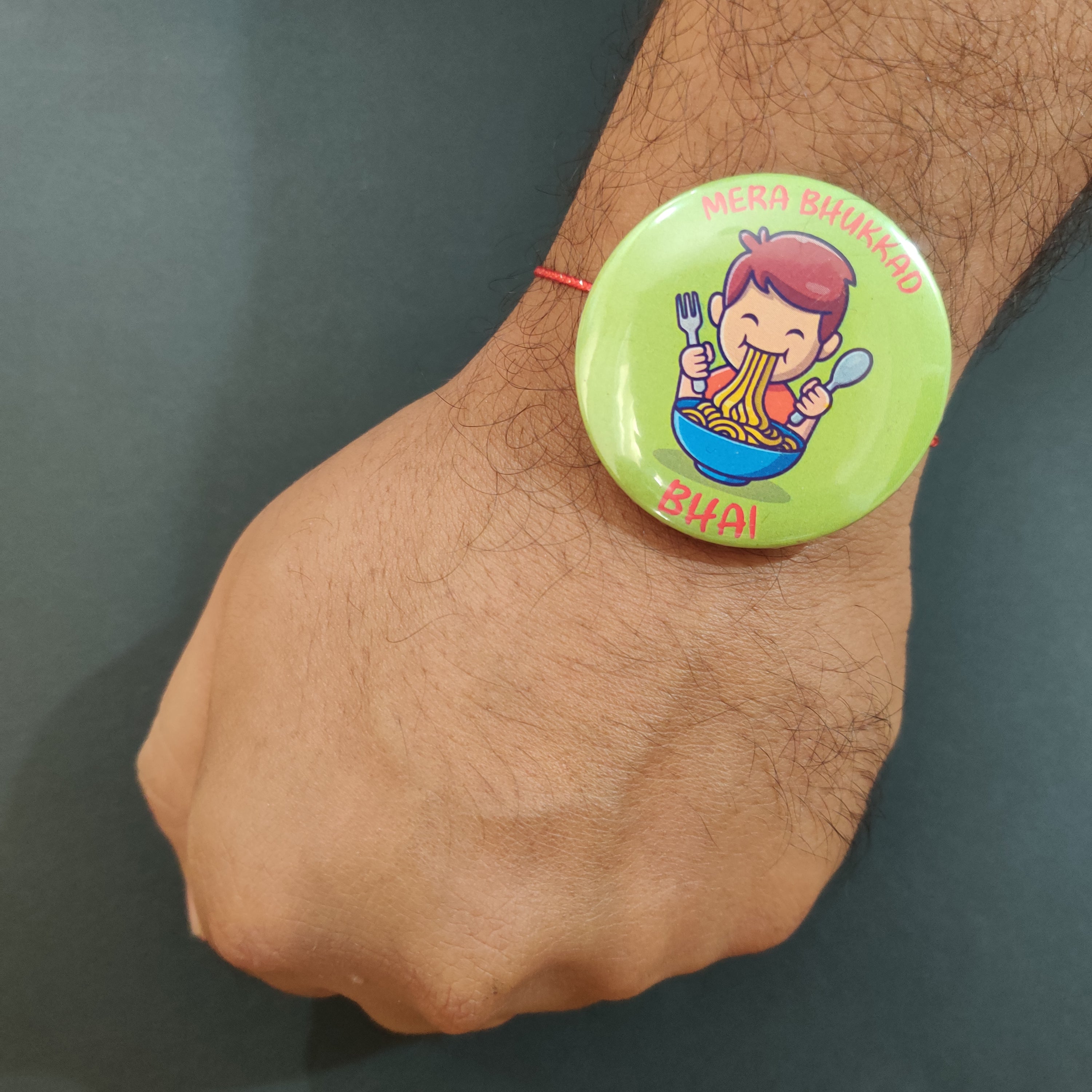 Indianvibez Bhukkad Bhai Metal Rakhi with Fridge Magnet - Kids Rakhi