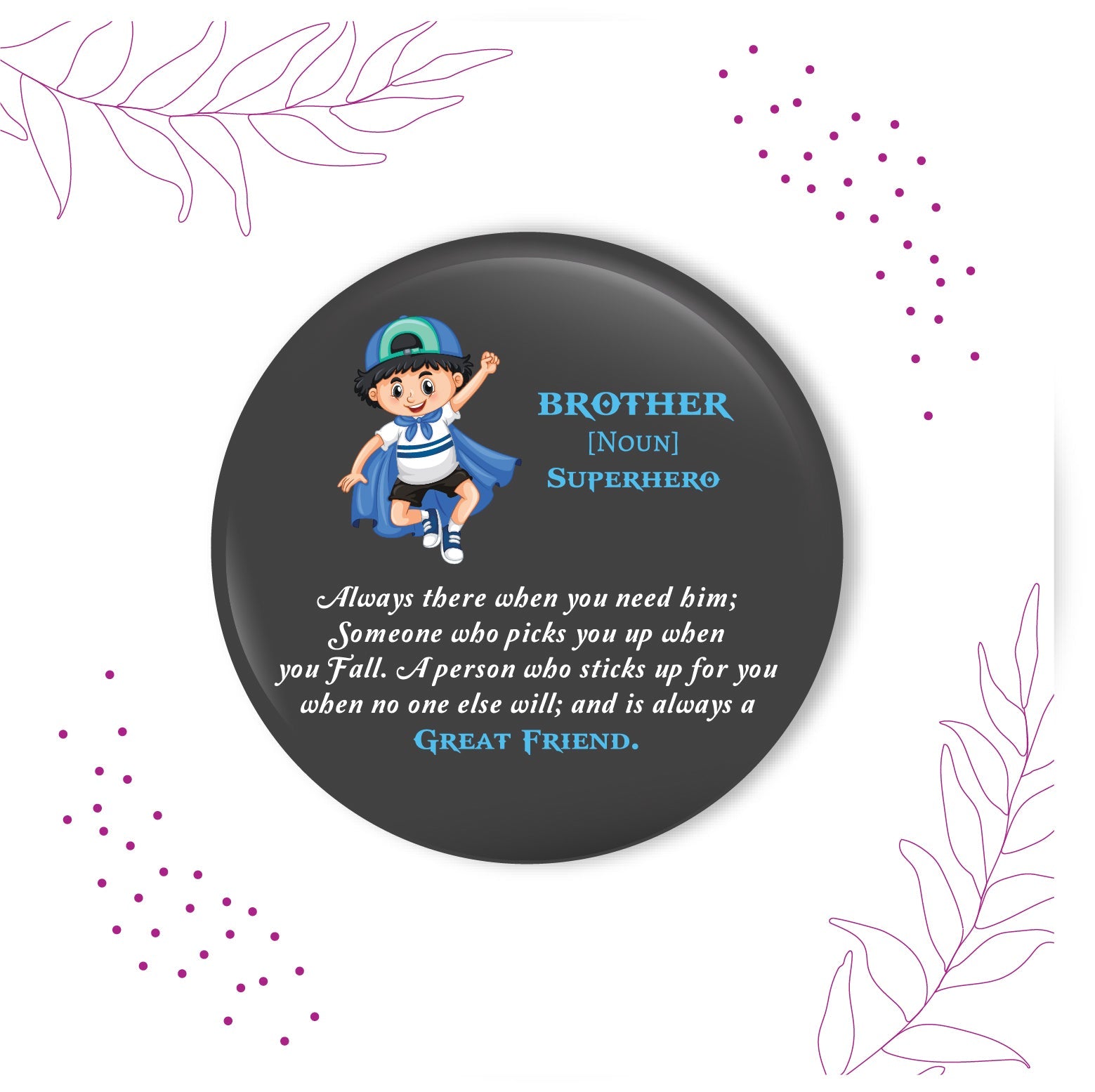 Indianvibez Brother is Superhero Metal Rakhi with Fridge Magnet - Kids Rakhi