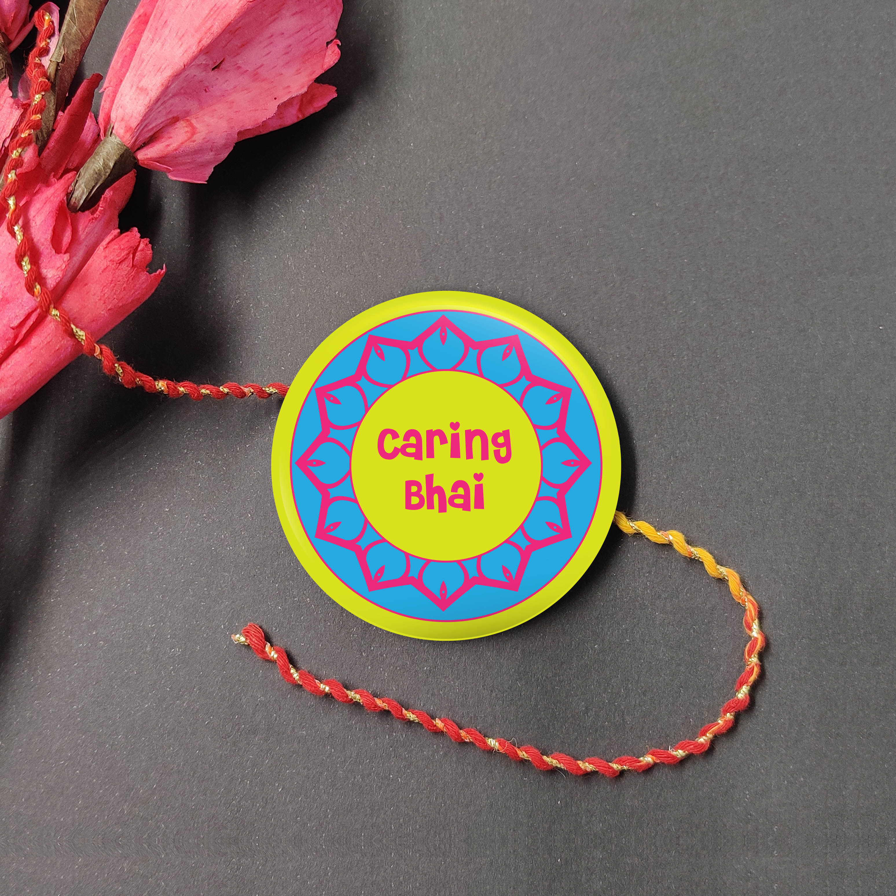 Indianvibez Caring Bhai Metal Rakhi with Fridge Magnet - Kids Rakhi