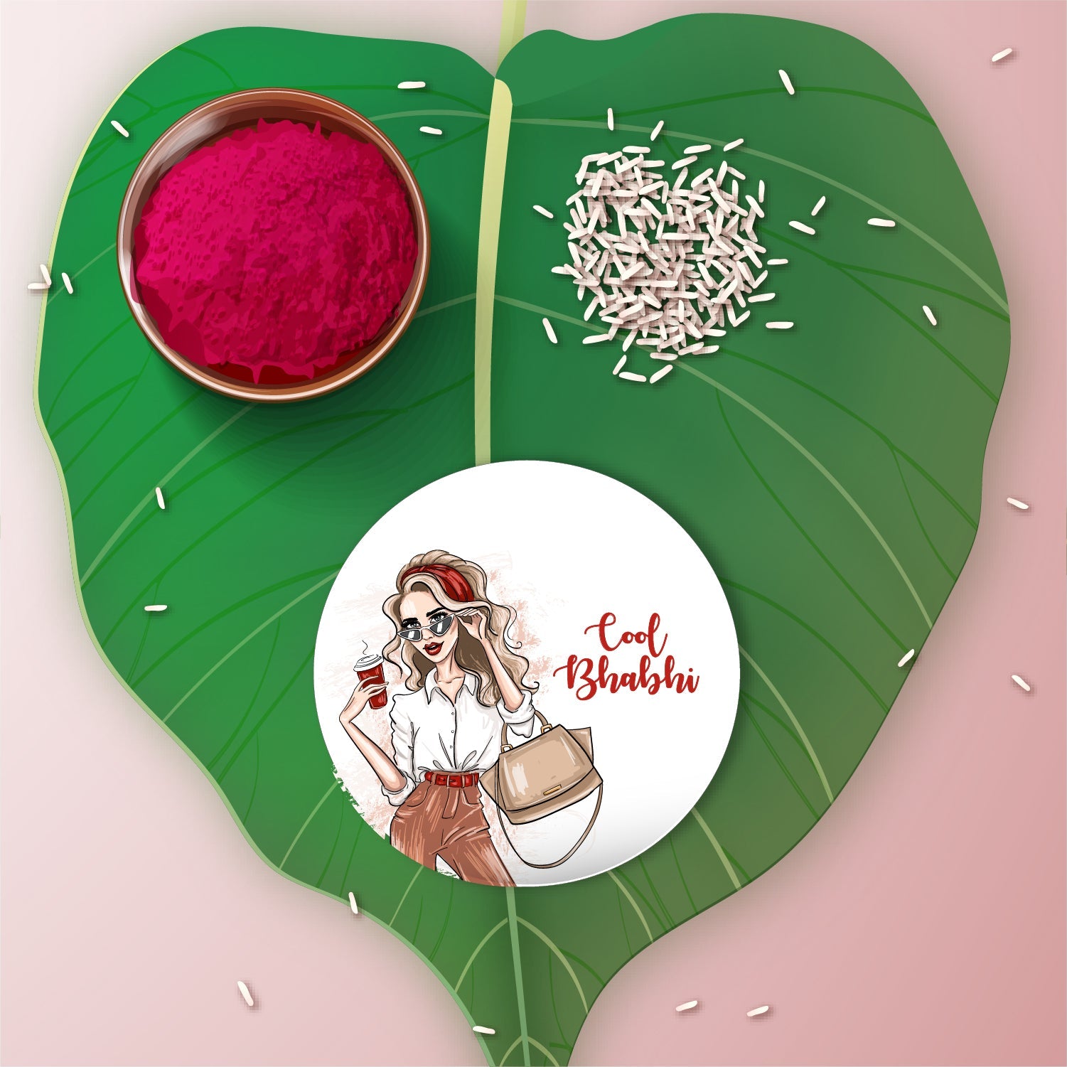 Indianvibez Cool Bhabhi Metal Rakhi/Lumba with Fridge Magnet - Kids Rakhi