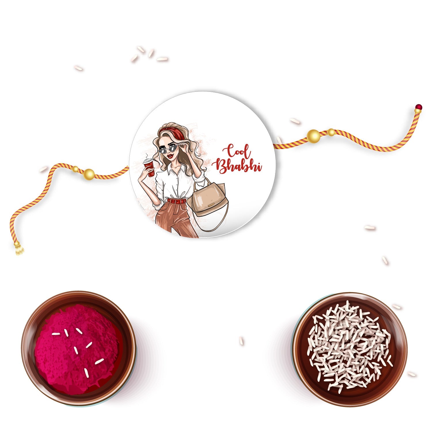 Indianvibez Cool Bhabhi Metal Rakhi/Lumba with Fridge Magnet - Kids Rakhi