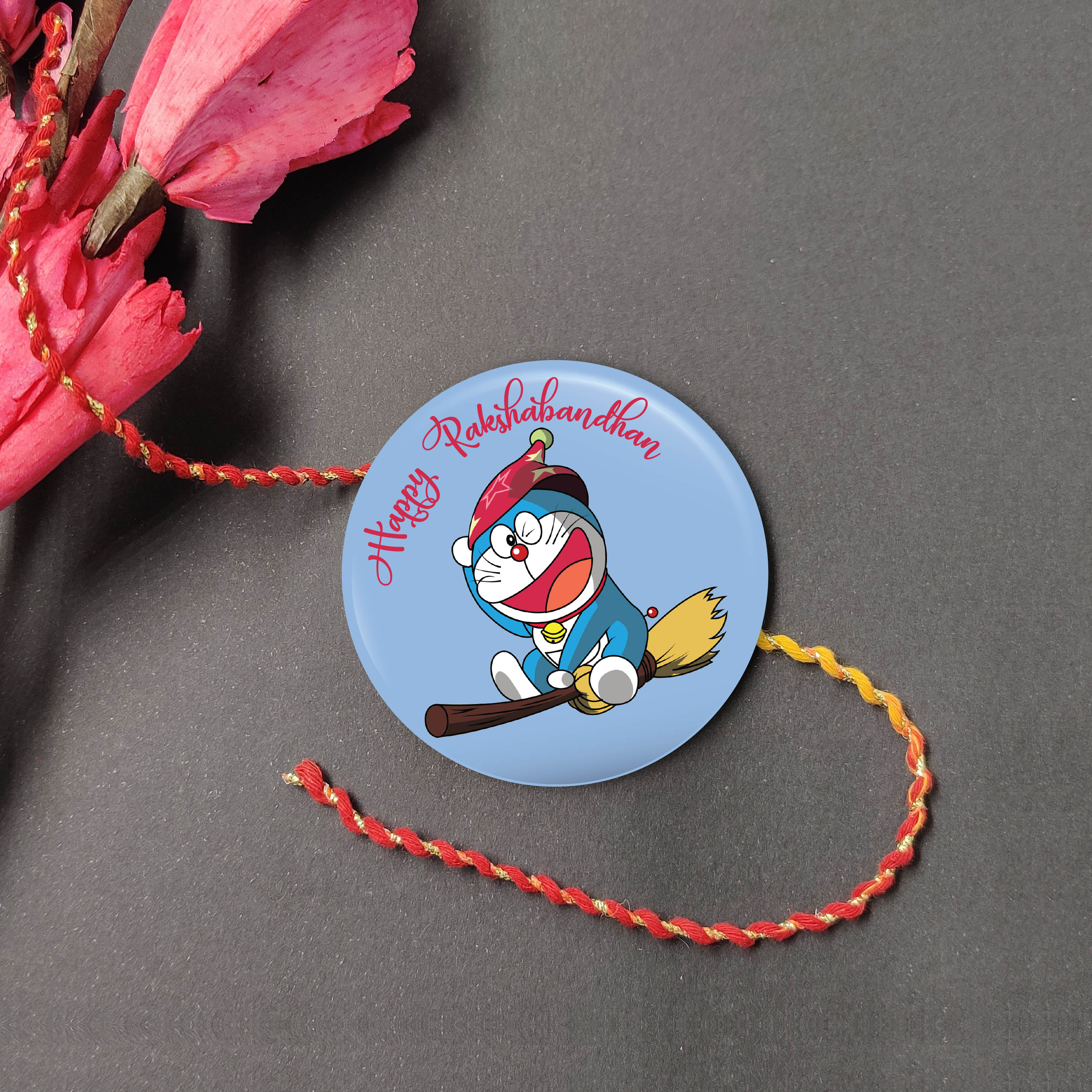 Indianvibez Doraemon Metal Rakhi with Fridge Magnet - Kids Rakhi