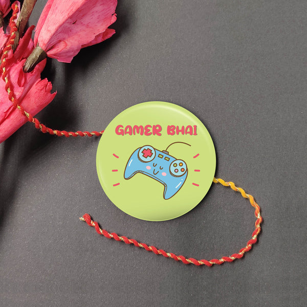 Indianvibez Gamer Bhai Metal Rakhi with Fridge Magnet - Kids Rakhi