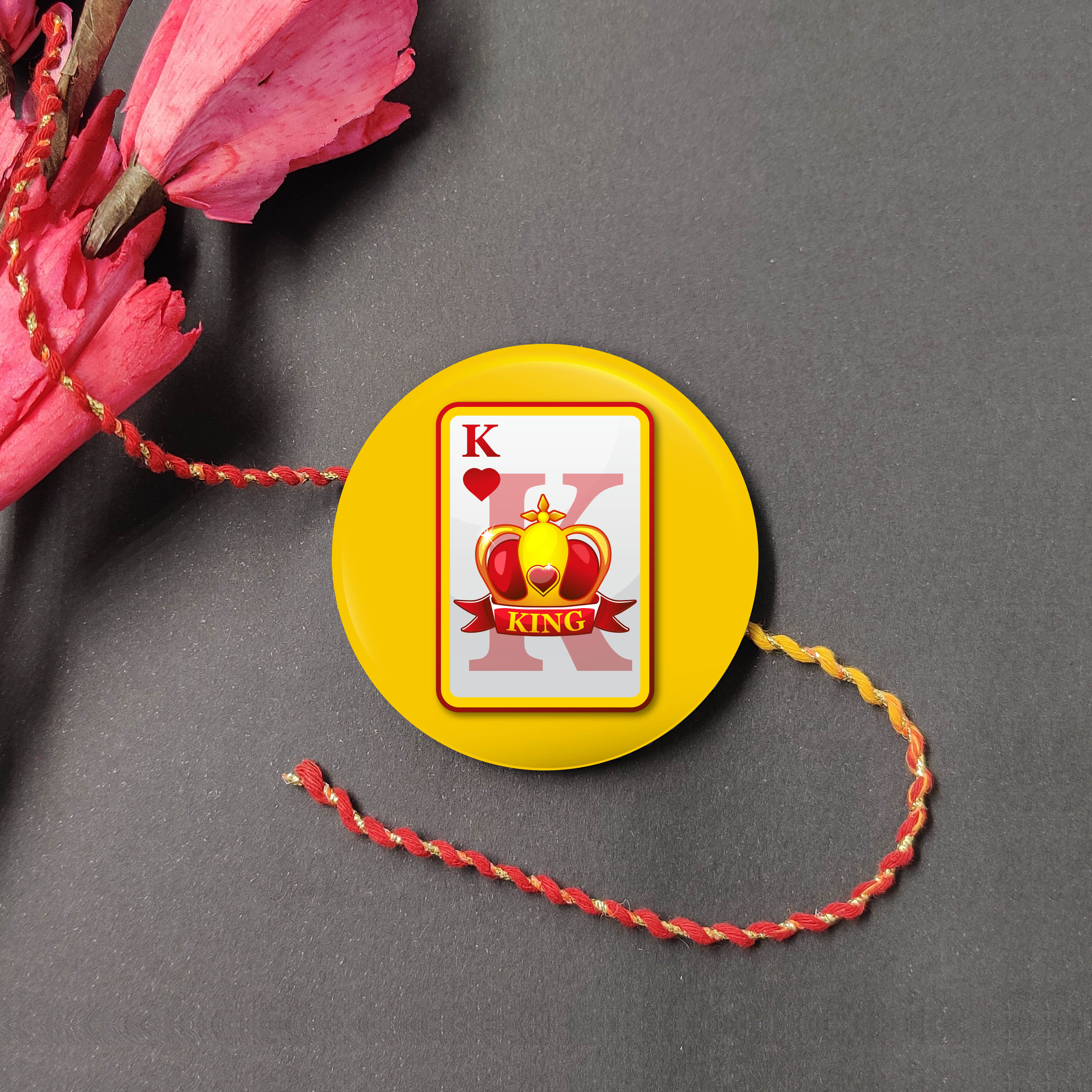 Indianvibez King Bhai Metal Rakhi with Fridge Magnet - Kids Rakhi