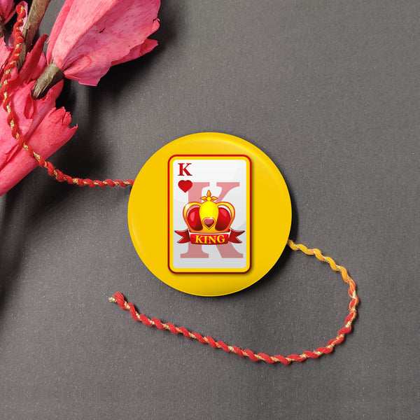 Indianvibez King Bhai Metal Rakhi with Fridge Magnet - Kids Rakhi