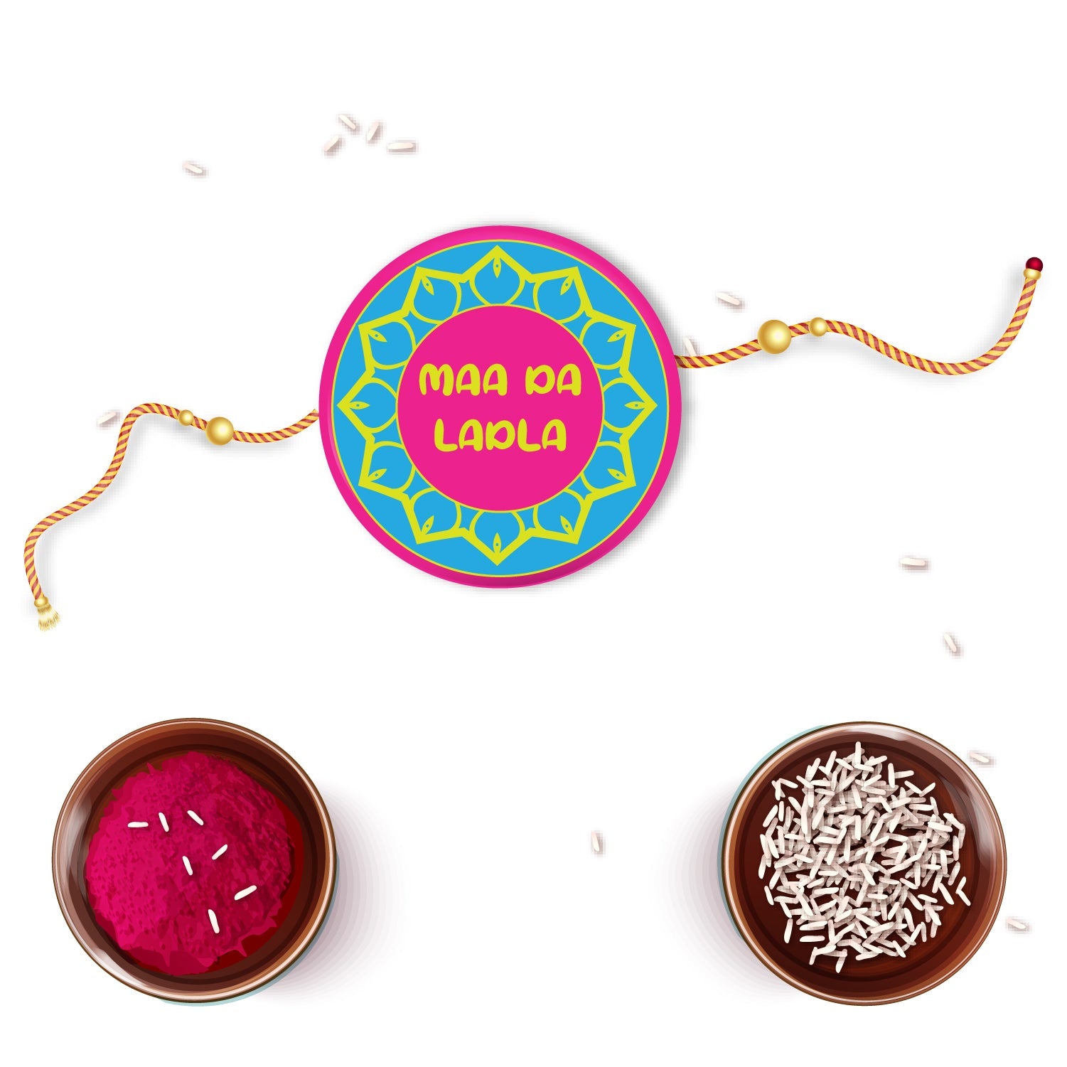 Indianvibez Maa Da Ladla Metal Rakhi with Fridge Magnet - Kids Rakhi