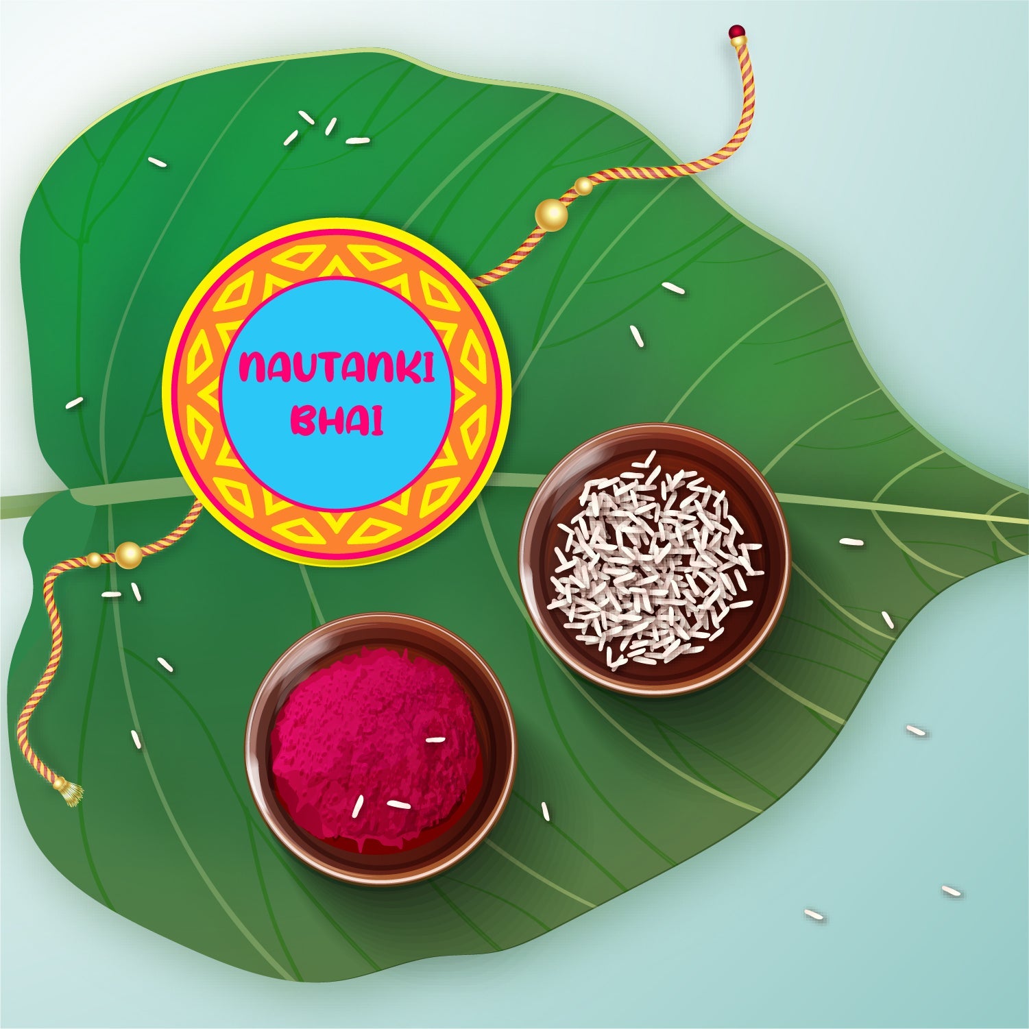 Indianvibez Nautanki Bhai Metal Rakhi with Fridge Magnet - Kids Rakhi