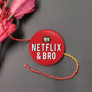 Indianvibez Netflix & Bro Metal Rakhi with Fridge Magnet - Kids Rakhi