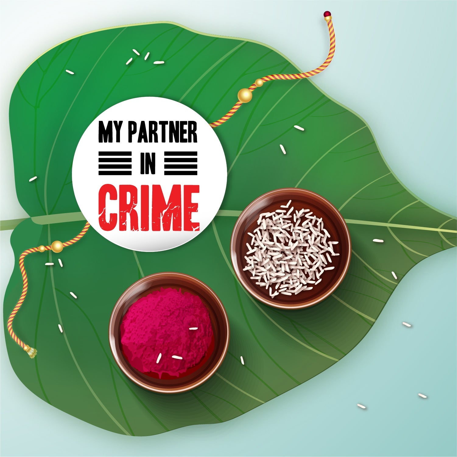 Indianvibez Partner in Crime Metal Rakhi with Fridge Magnet - Kids Rakhi