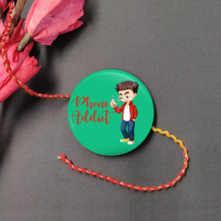 Indianvibez Phone Addict Metal Rakhi with Fridge Magnet - Kids Rakhi