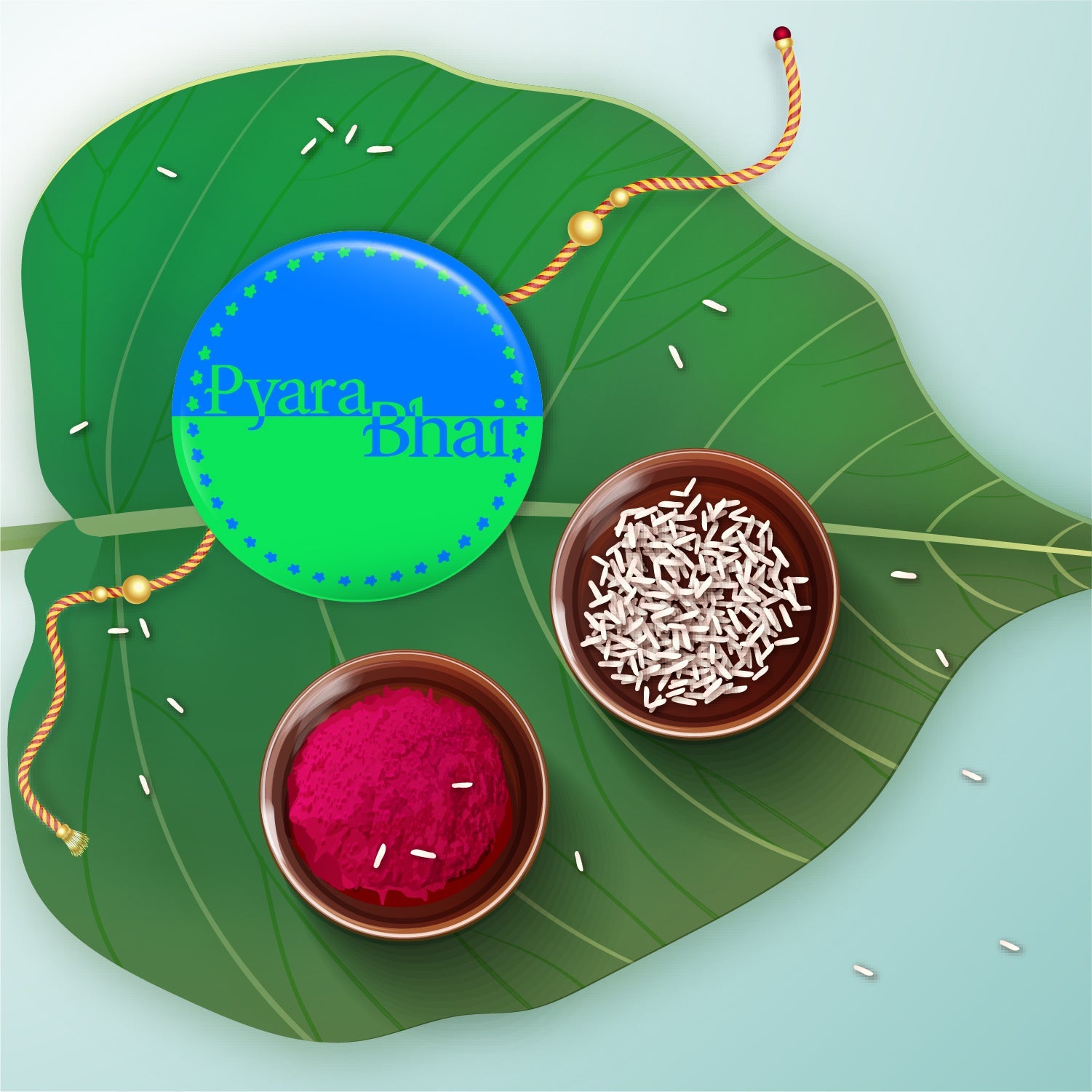 Indianvibez Pyara Bhai Metal Rakhi with Fridge Magnet - Kids Rakhi