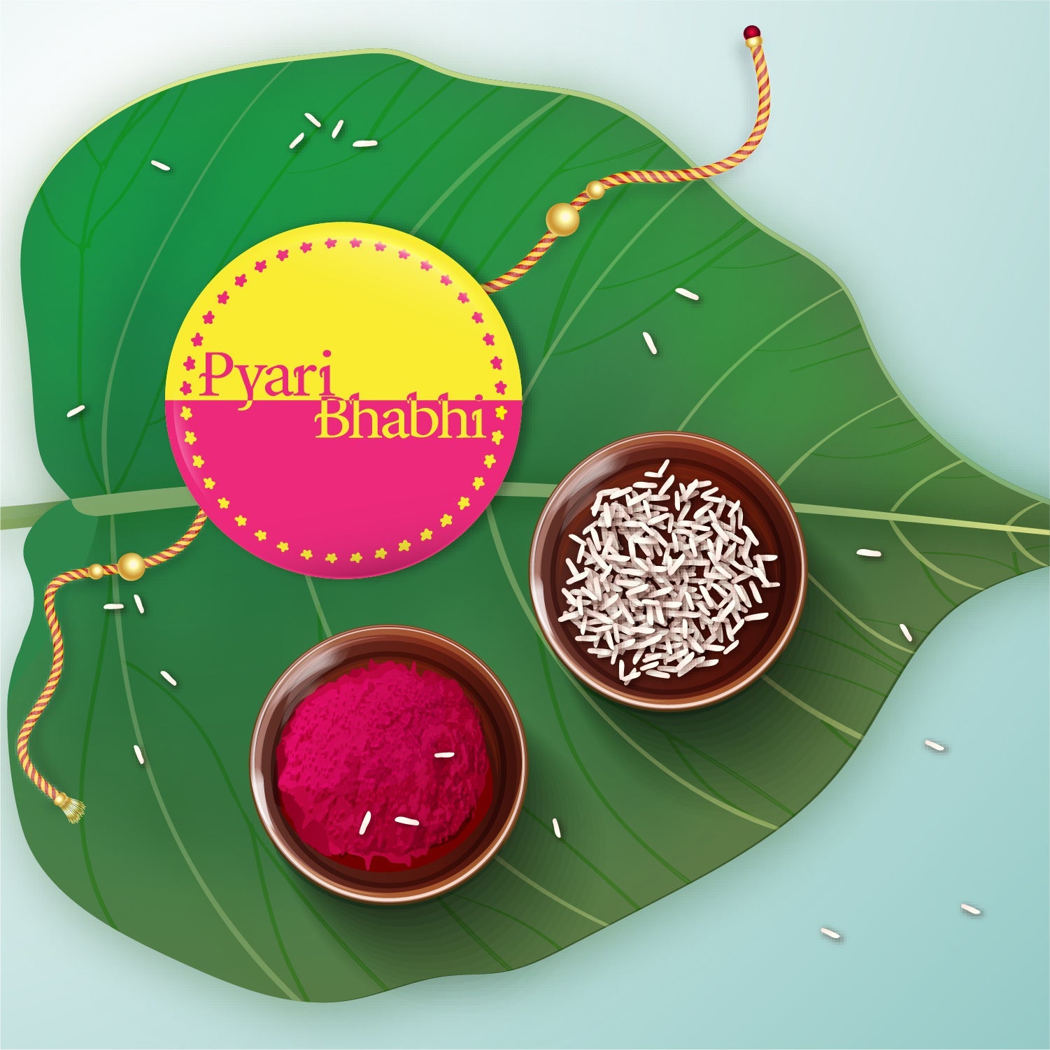 Indianvibez Pyari Bhabhi Metal Rakhi/Lumba with Fridge Magnet - Kids Rakhi