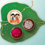 Thumbnail for Indianvibez Happy Raksha Bandhan Metal Rakhi with Fridge Magnet - Kids Rakhi