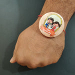 Thumbnail for Indianvibez Happy Raksha Bandhan Metal Rakhi with Fridge Magnet - Kids Rakhi
