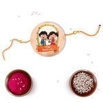 Thumbnail for Indianvibez Happy Raksha Bandhan Metal Rakhi with Fridge Magnet - Kids Rakhi