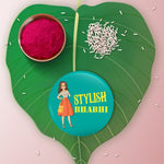 Thumbnail for Indianvibez Stylish Bhabhi Metal Rakhi/Lumba with Fridge Magnet - Kids Rakhi