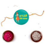 Thumbnail for Indianvibez Stylish Bhabhi Metal Rakhi/Lumba with Fridge Magnet - Kids Rakhi