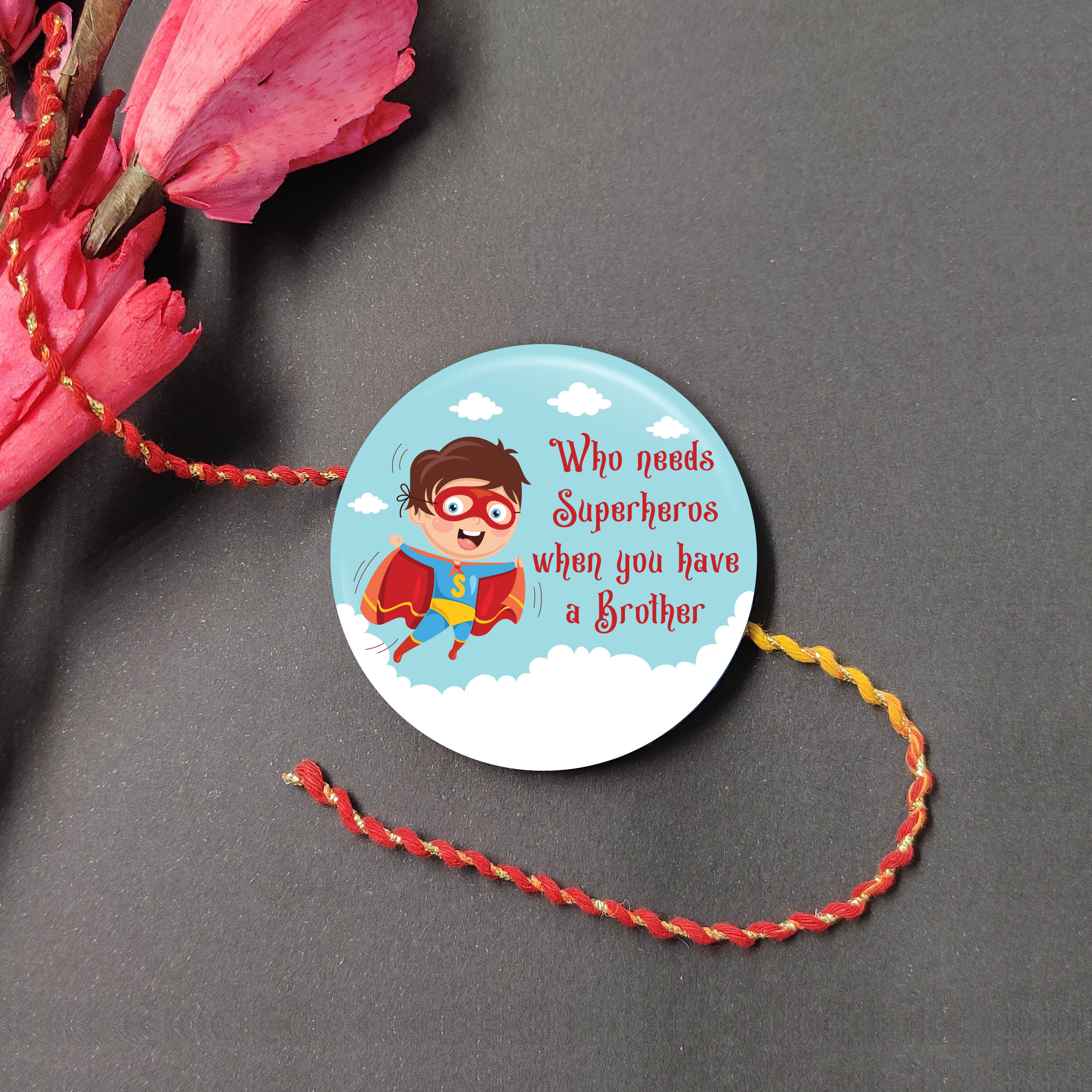 Indianvibez Superhero Metal Rakhi with Fridge Magnet - Kids Rakhi - Distacart