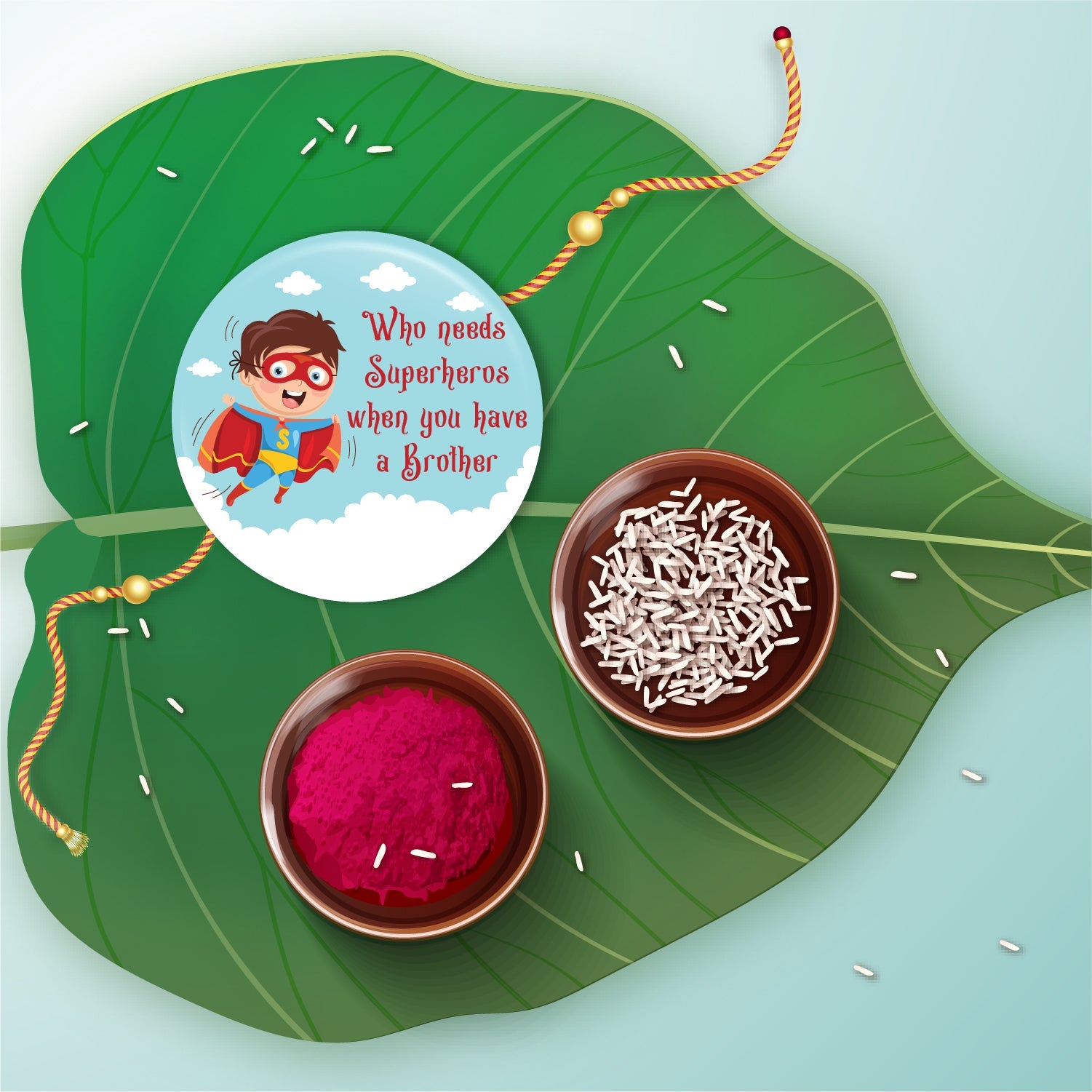 Indianvibez Superhero Metal Rakhi with Fridge Magnet - Kids Rakhi