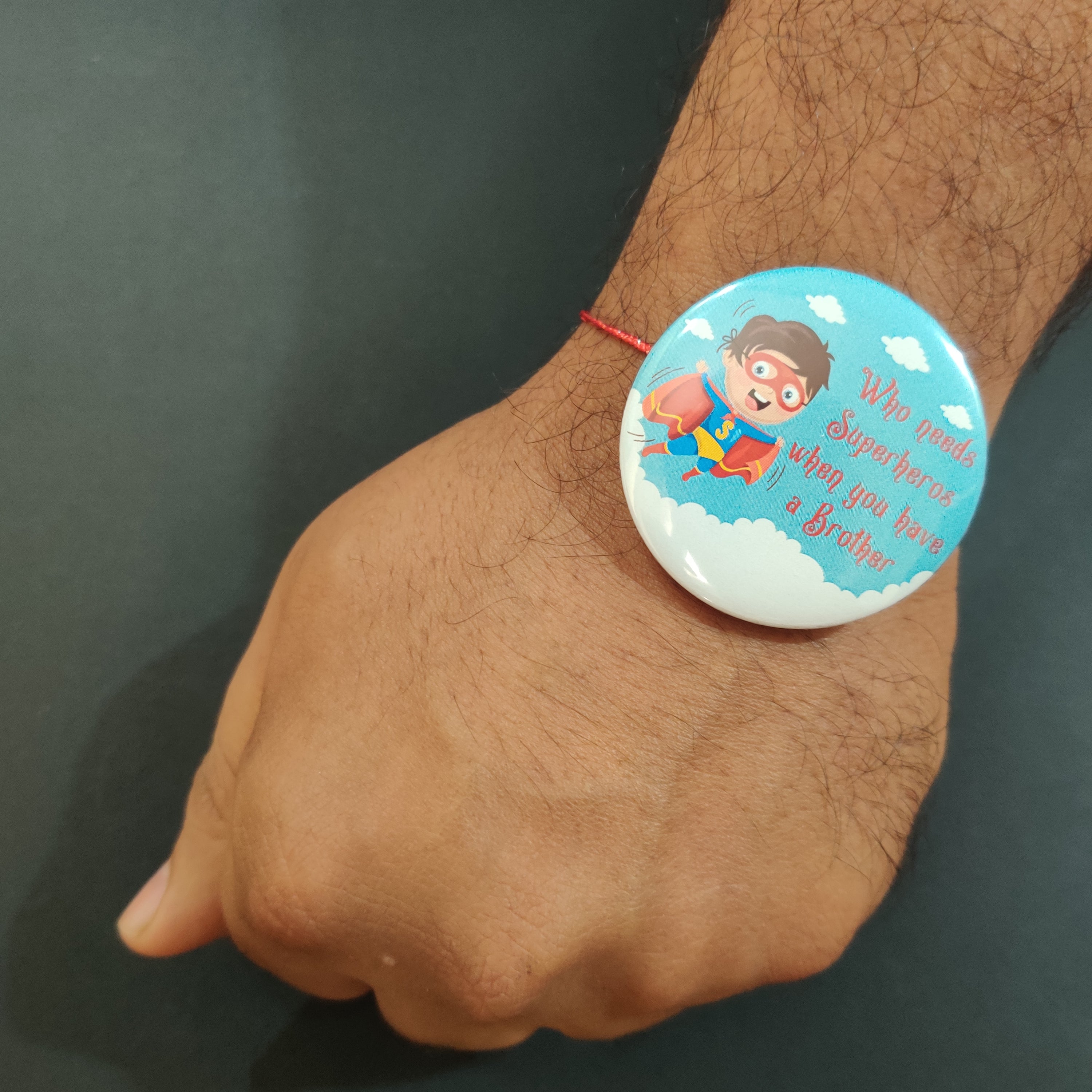 Indianvibez Superhero Metal Rakhi with Fridge Magnet - Kids Rakhi