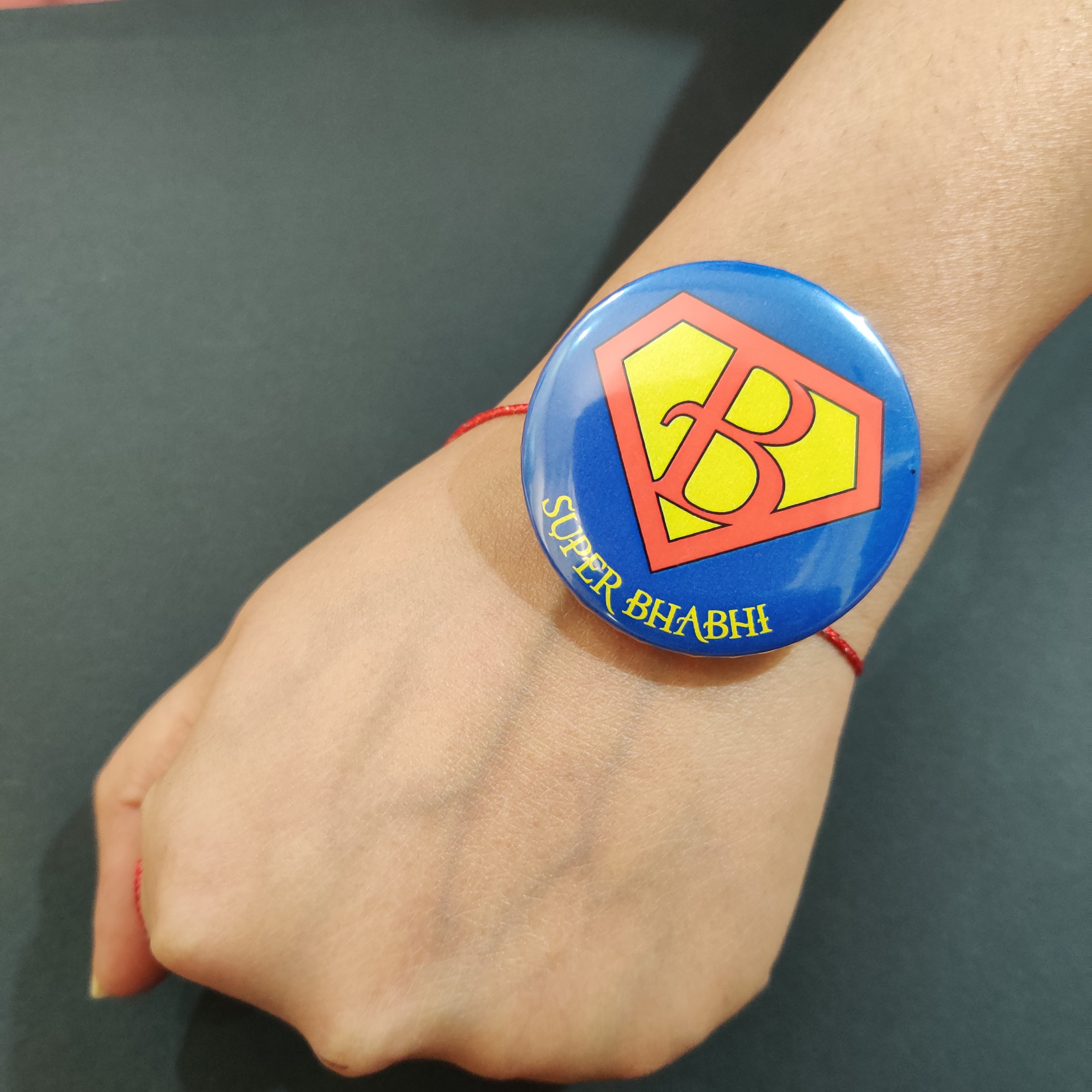 Indianvibez Super Bhabhi Metal Rakhi/Lumba with Fridge Magnet - Kids Rakhi