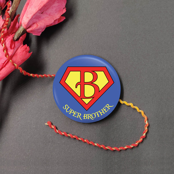 Indianvibez Super Brother Metal Rakhi with Fridge Magnet - Kids Rakhi